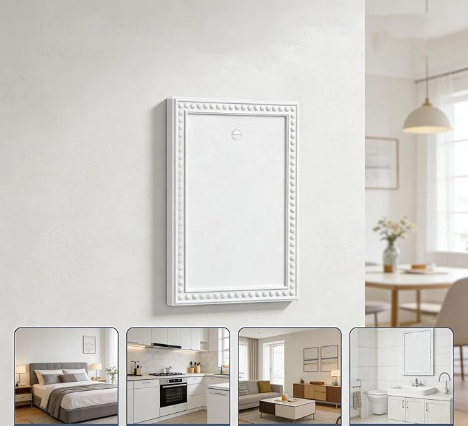 ZEFTV 20 Pack Mid-Size Blank Wall Plates 1-Gang blank Switch Outlet Electrical Cover Plate Unbreakable Thermoplastic Faceplate for Light Receptacle Outlet Switch, Classic Beaded Relief Design, White