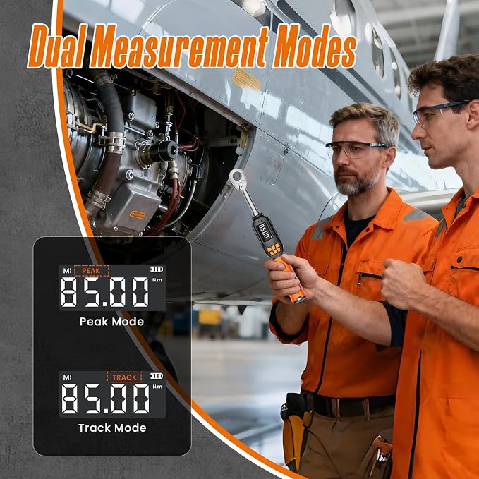 Digital Torque Wrench Set, 3.09-62.6 Ft.lb/4.2-85 Nm, 3/8" Drive Inch Pound Torque Wrench Electronic with Buzzer & LCD Indicator, Torque Wrench Set for Motor Cars Auto Repair