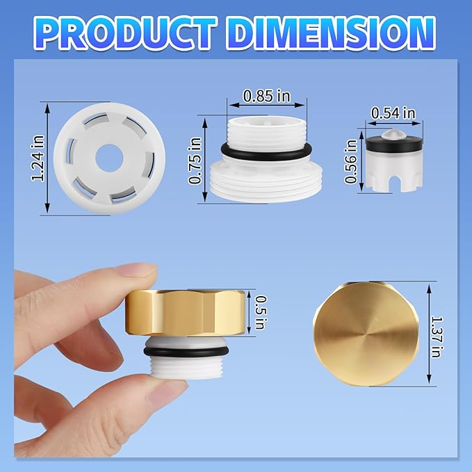 Boltigen 2 Sets Outdoor Faucet Repair Kit, Brass Vacuum Breaker Outside Faucet Set for VACVBKX1B, ASSE 1019-A Hose Bib Spigot Replacement Kit for Anti-Siphon Frost-Free Sillcock Valves