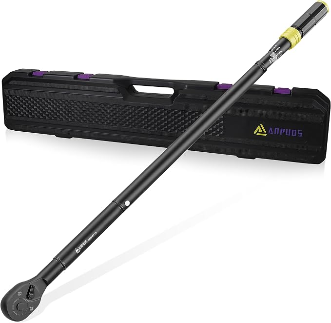 3/4" Click Torque Wrench, 100-800 Ft-Lb/135.5-1084 Nm, Heavy Duty | ±3% Accuracy, 48-Tooth Quick Release, Cr-V Steel, Dual-Direction, for Semi Truck, Tractor, Diesel, Construction & Mining