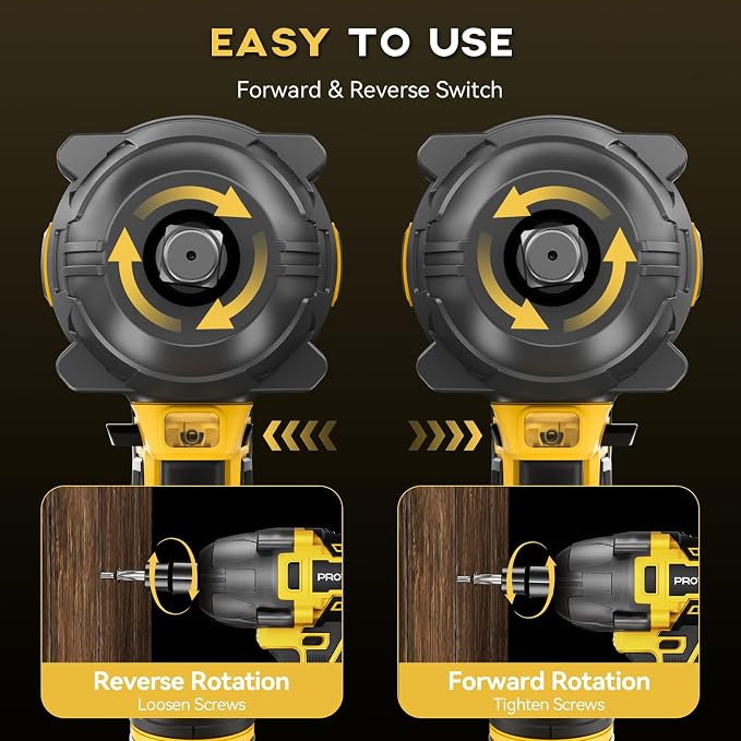 900Ft-lbs (1200N.m) Impact Wrench, 1/2" Cordless Impact Gun, 21V High Torque Brushless Impact Driver, 2x4.0Ah Batteries Electric Impact Motor Variable Speeds for Car/Pickup Truck/Mower, Yellow