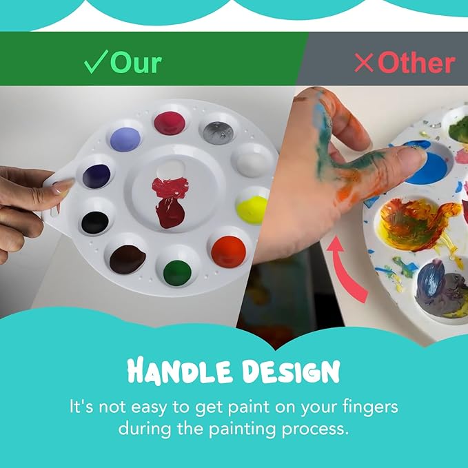 56Pcs Paint Tray Palettes, Plastic Paint Pallets with Hanging Hole for Kids or Students to Paints on School Project, Art Class or Have a Birthday Painting Part