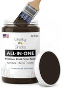 Chalky Chicks 32 Fl Oz Matte Lava Cake (Dark Brown) Chalk Paint for Furniture Without Sanding - No Prep Furniture Paint No Sanding All in One for Crafts, Wood, Walls, Cabinet, Metal, Dresser