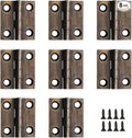 8 Pcs 22mmx24mm / 0.87" x 0.94" Bronze Mini Hinges, 1 Inch Solid Brass Folding Butt Hinge, Cabinet Hinge for Jewelry Box, Drawer Cabinet Furniture