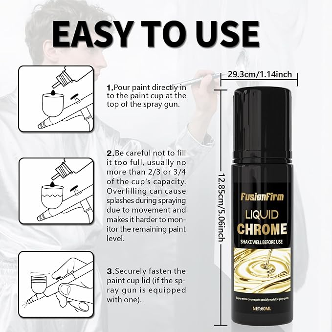 Liquid Leaf Paint - Alcohol-Based Airbrush Paint - High Gloss Finish Gold 2 Fl Oz