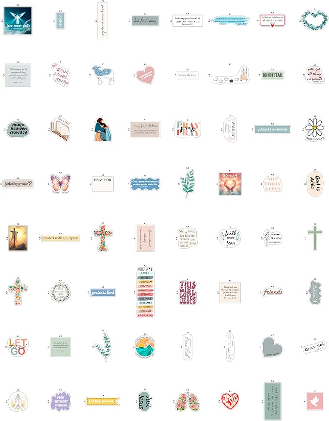 100Pcs Christian Religious Stickers - Prayer Board Supplies Kit for Women - Christian Gifts, Party Supplies - Faith, Praying Stickers- Gift for Women & Men