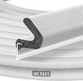 40FT Extra Long Kerf Weather Stripping Door Seal for Large Gaps and Easy Installation (White)