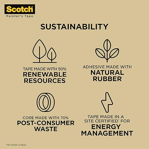 Scotch Contractor Grade Masking Tape, 0.94 inches by 60.1 Yards (540 Yards Total), 2020, 9 Rolls (Pack of 4)