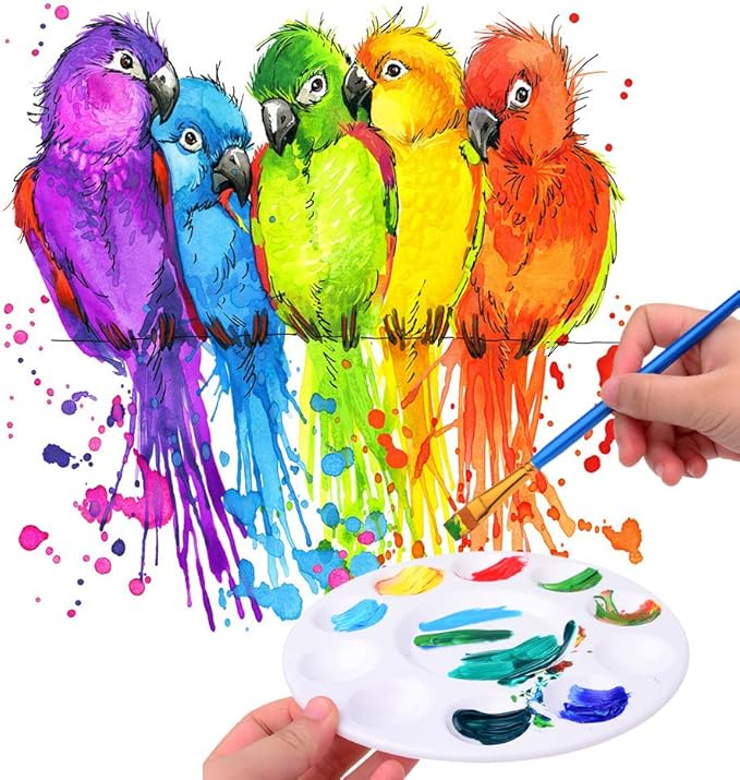 Hulameda 28 Pcs Paint Tray Palettes Plastic for Kids to Put Cupcake and Art Painting