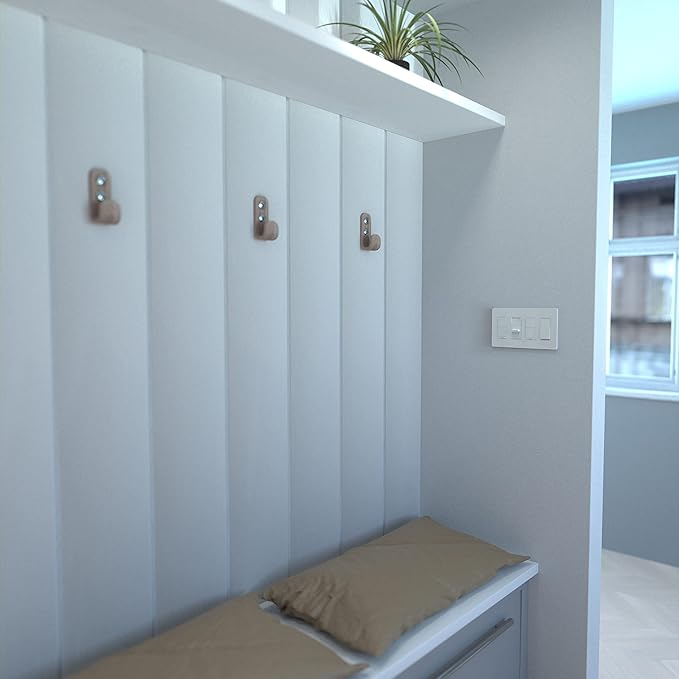 Square D by Schneider Electric X Series Wall Plate for Outlet and Light Switch, Mid Size Plus 4 Gang, Matte Light Almond