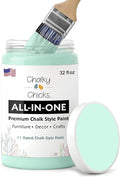 Chalky Chicks 32 Fl Oz Matte Wintergreen (Mint) Chalk Paint for Furniture Without Sanding - No Prep Furniture Paint No Sanding All in One for Crafts, Walls, Cabinet, Metal, Dresser, Farmhouse