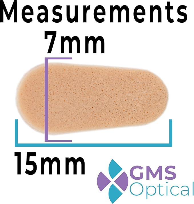 GMS Optical Symmetrical Self-Adhesive Soft Foam Nose Pads for Glasses, Sunglasses, and Eye-Wear, and More - Great for Plastic Frames – 15mm (60 Pair, Peach)