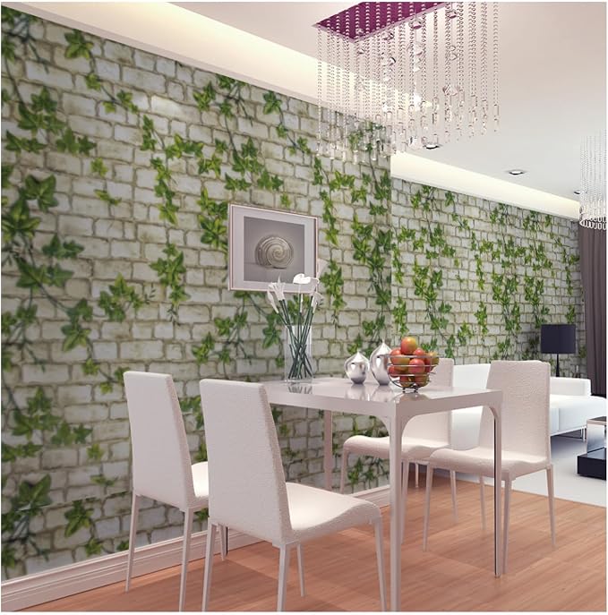 Brick Wallpaper Peel and Stick 3D Brick Stone Self Adhesive Removable Contact Paper Backsplash for Bathroom Garage Living Room Contact Paper Removable for Decorative Vinyl 15.7"x196"