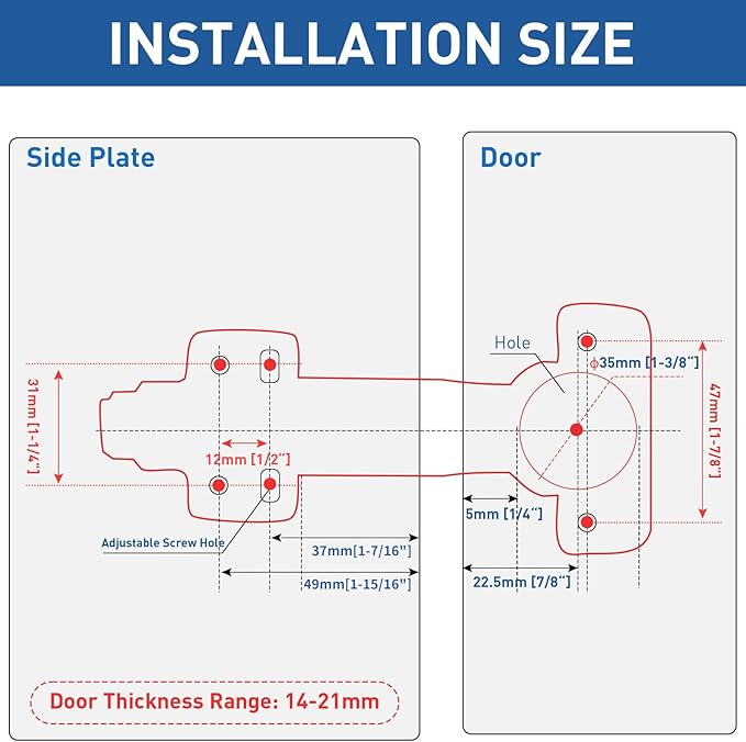 TamBee 45°Cabinet Hinges Soft Close Kitchen Door Cabinet Hinge - Concealed, Soft Close, 3D Adjust for 135 Degree Corner Cabinet, Cupboard Hinge Replacement with Mounting Screws, 2 Pack