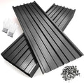NeatiEase 10 Pcs Metal Roofing Panels, 8.1 Feet Corrugated Galvanized Roofing Panels Metal Siding Panels with Steel Screws for Pergola, Gazebo, Shed, Outdoor Storage, Chicken Coop,Garages (Black)
