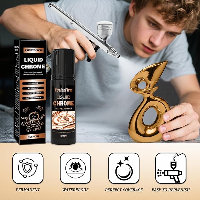 Liquid Leaf Paint - Alcohol-Based Airbrush Paint - High Gloss Finish Copper 2 Fl Oz