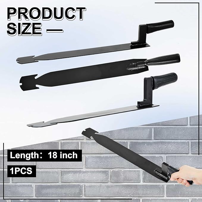 Shingle Slaters Ripper, Steel Roof Ripper Shingle Remover Slate Puller Rip Slate Slating Nail Remover for Slaters Roofers Roofing(Black,18 Inch)