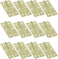 XMHF Cabinet Gate Closet Door Hinges 2.4"x1.5" Home Furniture Hardware Folding Butt Hinges Gold Tone with Mounting Screws Pack of 12