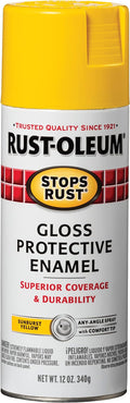 Rust-Oleum 7747830 Stops Rust Spray Paint, 12 oz, Gloss Sunburst Yellow