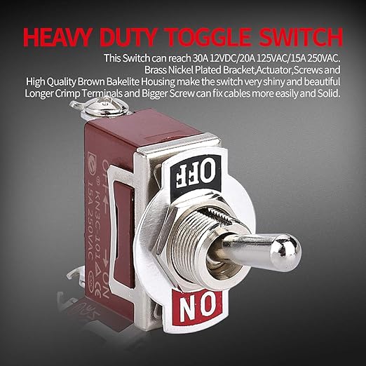 DaierTek Safety Cover Toggle Switch Guard ON Off Red Aircraft Covered 20A 12V Toggle Rocker Switch 120V AC 12 Volt DC Heavy Duty 2 Pin SPST for Car Truck Automotive