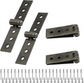 4PCS Folding Butt Hinges, Silver Stainless Steel Door Furniture Hinges, Heavy Duty Small Strap Hinge for Cabinets, DIY (84 * 16 * 1.5mm)