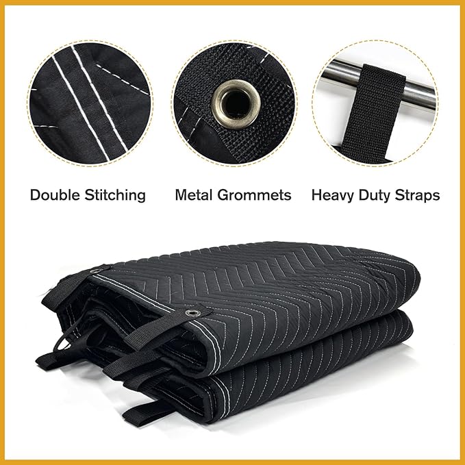 JZHLLA 72" x 40" Studio Large Sound Dampening Blanket, Sound Insulated Blanket Sound Absorbing Blanket with Grommets for Soundproofing Noise Reduction Light Blocker Basement Recording Studio