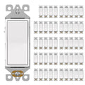 AIDA 3 Way Decorative Light Switch Wall Plate, Electric Switches,15Amp, 120/277 Volt, 3 Way Rocker Switch, Self-Grounding, Residential and Commercial Grade, UL Listed (50, Matte White)