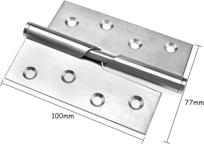 1 Pair 4"/100mm Stainless Steel Rising Butt Handed Lift Off Door Hinge (Left)