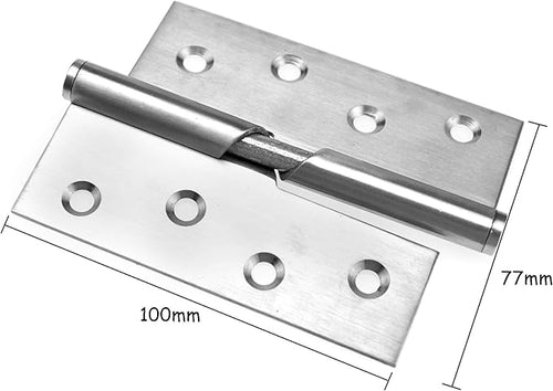 1 Pair 4"/100mm Stainless Steel Rising Butt Handed Lift Off Door Hinge (Left)
