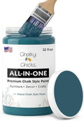 Chalky Chicks 32 Fl Oz Matte Jaded (Jade) Chalk Paint for Furniture Without Sanding - No Prep Furniture Paint No Sanding All in One for Crafts, Wood, Walls, Cabinet, Metal, Dresser, Farmhouse