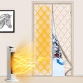 MAGZO Magnetic Thermal Insulated Door Curtain, Fits 60" x 80" Door, Beige | Curtain Size 62'' x 82'', Waterproof Oxford Fill with Cotton, Stairs/Doorway/Garage/Attic Doors Insulation Cover Blanket Kit