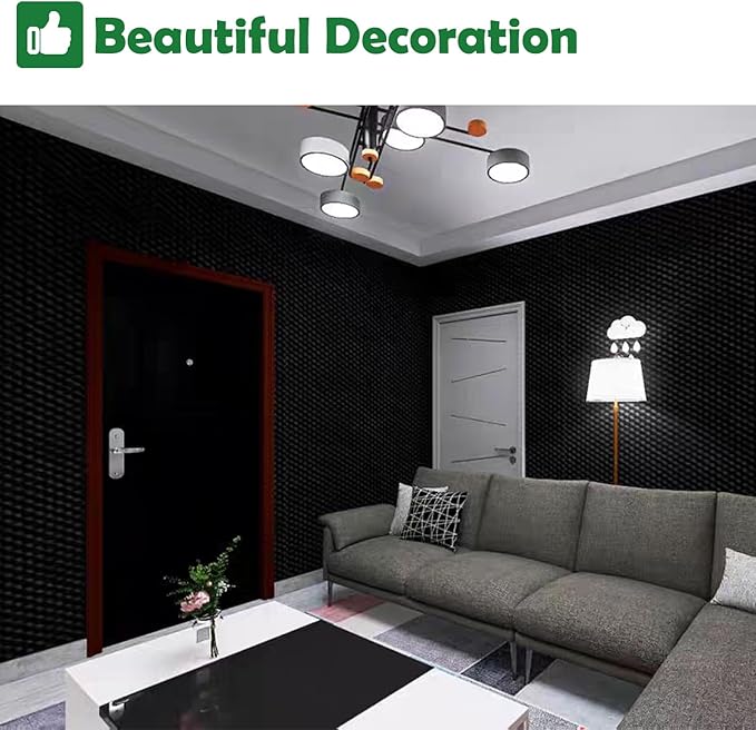 18 Pack 1.5"X12"X12" Acoustic Foam, Sound Proof Egg Crate Foam(Most Soundproofing Design), Upgraded Acoustic Panels, Fire-Retardent Sound Proof Foam Panels for Walls, Doors, Sound Foam Made by WVOVW