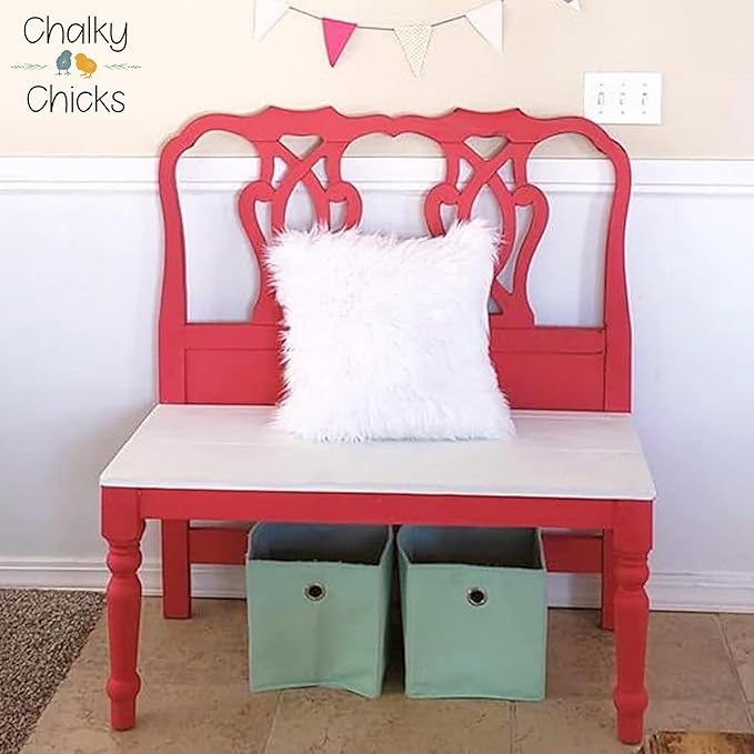 Chalky Chicks 4 Fl Oz Matte Poppy (Deep Red-Pink) Chalk Paint for Furniture Without Sanding - No Prep Furniture Paint No Sanding All in One for Crafts, Wood, Walls, Cabinet, Metal, Dresser, Farmhouse