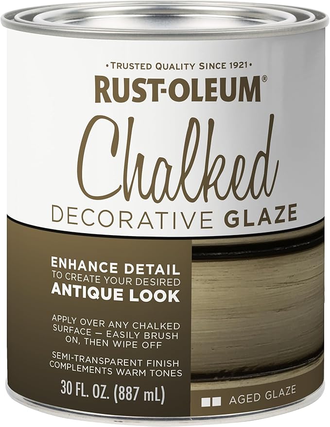 Rust-Oleum 315881 Chalked Decorative Glaze, Semi-Transparent Aged, 30 fl. oz. Packaging May Vary