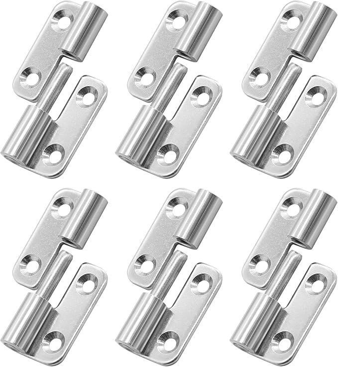 Bonsicoky 6 Pcs Stainless Steel Left Lift-Off Hinges, 1.5 Inch Detachable Slip Joint Small Flag Hinges with Screws
