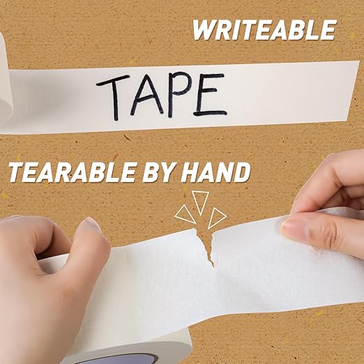NEOACT 16 Pack Masking Tape 2 Inch Wide, Beige White Masking Tape Bulk General Purpose Tape for Arts, Craft, Painting, Office, School, Home, 55 Yards x 16 Rolls (880 Yards Total)