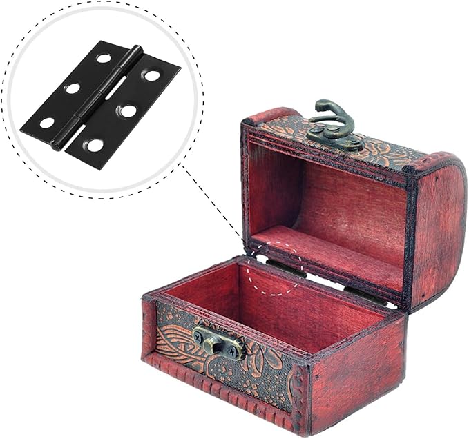 16PCS 2 Inch Stainless Steel Door Folding Butt Hinges, Black Metal Bisagras para Puertas with Screws for Door, Furnitures, Windows, Cabinet,Cupboard, Dressers