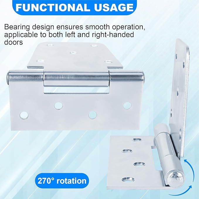Heavy Duty Gate Hinges 3.5 inch 4 Pack Extra Thick Industrial T Hinges Barn Door Shed Door Hinges for Large Wooden Gates Wood Fence Outdoor - Zinc Iron Finish (Screws Included)