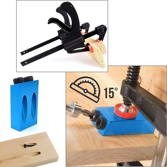 Pocket Hole Jig Dowel Drill Joinery Kit Carpenters Wood Woodwork Guides Joint Angle Tool Carpentry Locator Craft DIY Woodworking Wood 14Pcs