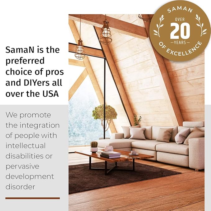 SamaN Interior One Step Wood Seal, Stain and Varnish – Oil Based Odorless Dye - Protection for Furniture and Fine Wood (Golden Maple SAM-302, 8 oz)