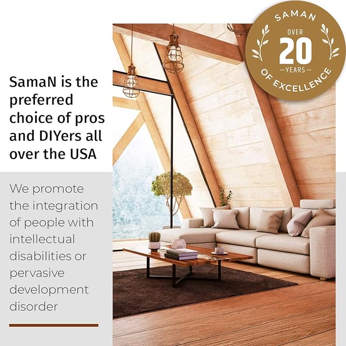 SamaN Interior One Step Wood Seal, Stain and Varnish – Oil Based Odorless Dye - Protection for Furniture and Fine Wood (Cedar SAM-303, 8 oz)