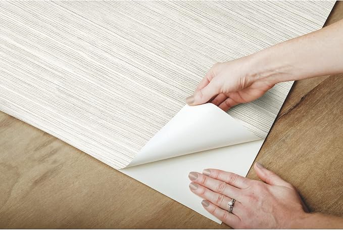 York Wallcoverings PSW1279RL White Cattail Weave Peel and Stick Wallpaper