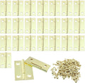 Murtenze 24 Pack 1.5 Inch Door Hinge Cabinet Hinge, Gold Butt Hinges Ball Bearing Window Outdoor Hinges with Mounting Screws