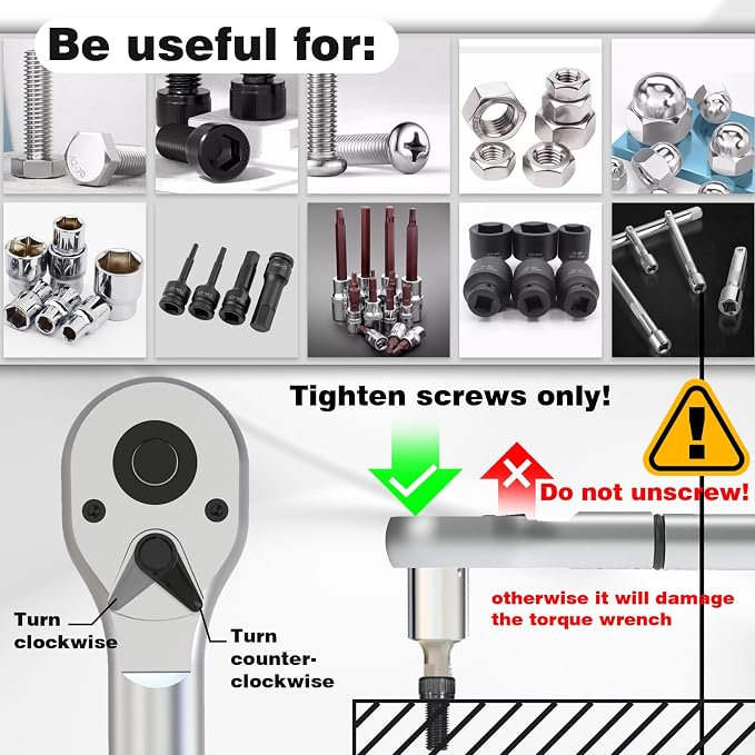 SuZhi 3/4 Inch Drive torque wrench 100-700 ft lb /135-949N.M/Aluminum Alloy handle & Cr-Mo Material Head, Heavy Duty, Professional,Dual Direction, Store in Solid Case