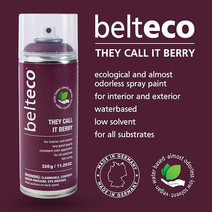 They Call It Berry Spray Paint | Water based & Odorless | Eco-Friendly & Vegan | Weather & UV-Resistant | For all Substrates | Fast Drying with High Coverage | For Indoor/Outdoor Use
