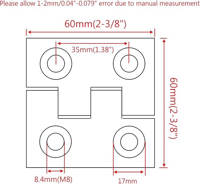 Marine Grade CAST Solid 304 Stainless Steel Mirror Polished Butt Hinges Marine Stainless Steel Heavy Duty 2-3/8" x 2-3/8" Pair for Boat, RVs
