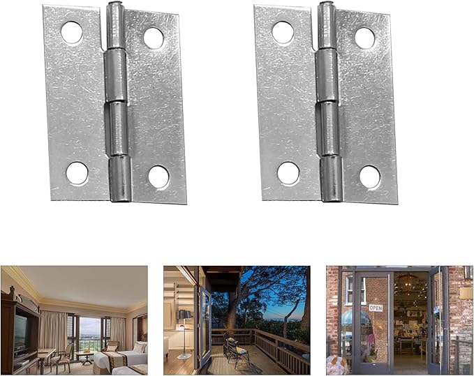 8Pcs 1.5 Inch 304 Stainless Steel Butt Hinges, Sliver Jewelry Box Hinges Small Cabinet Hinge Square Door Hinge Folding Craft Heavy Duty for Furniture Cupboard Drawer