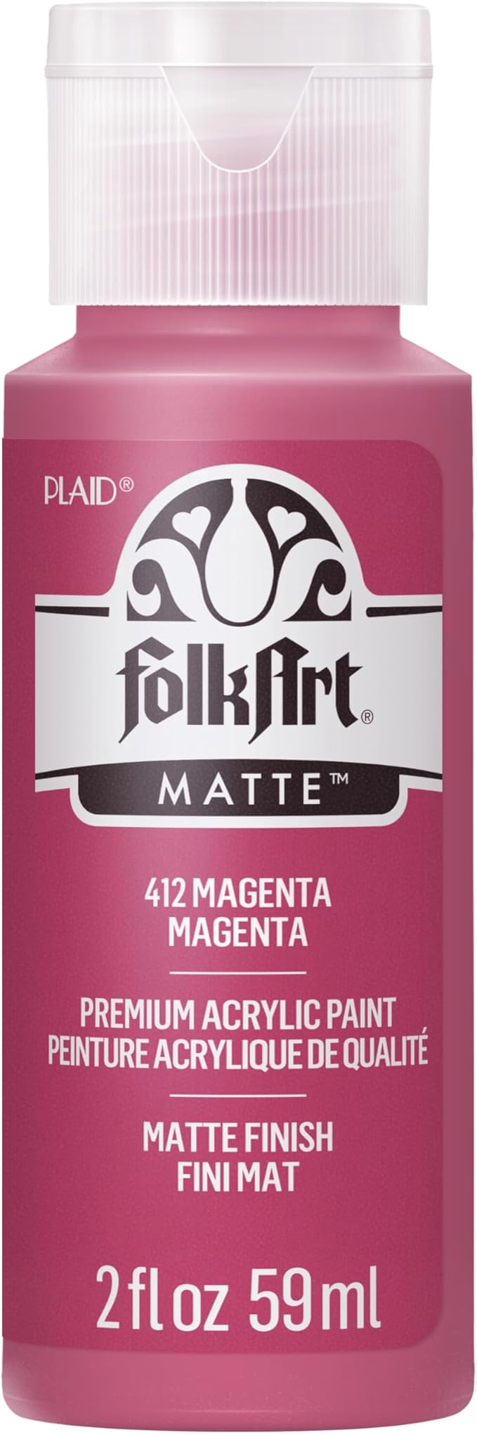 FolkArt Acrylic Paint in Assorted Colors (2 oz), 412, Magenta