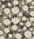 Floral Wallpaper Peel and Stick, Green Daisy Flower Removable Self Adhesive Wallpaper for Bedroom Bathroom Cabinet, 17.3‘’×78.7‘’