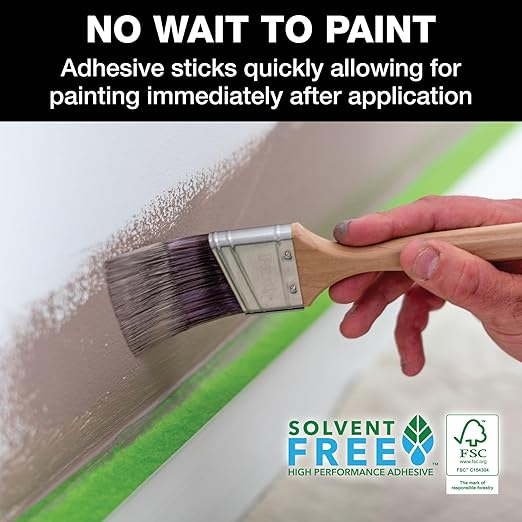 FrogTape Multi-Surface Painters Tape with PAINTBLOCK, 2 Inch Wide (1.88 In. x 60 Yds), Medium Adhesion, Green, 1 Roll (1358464)